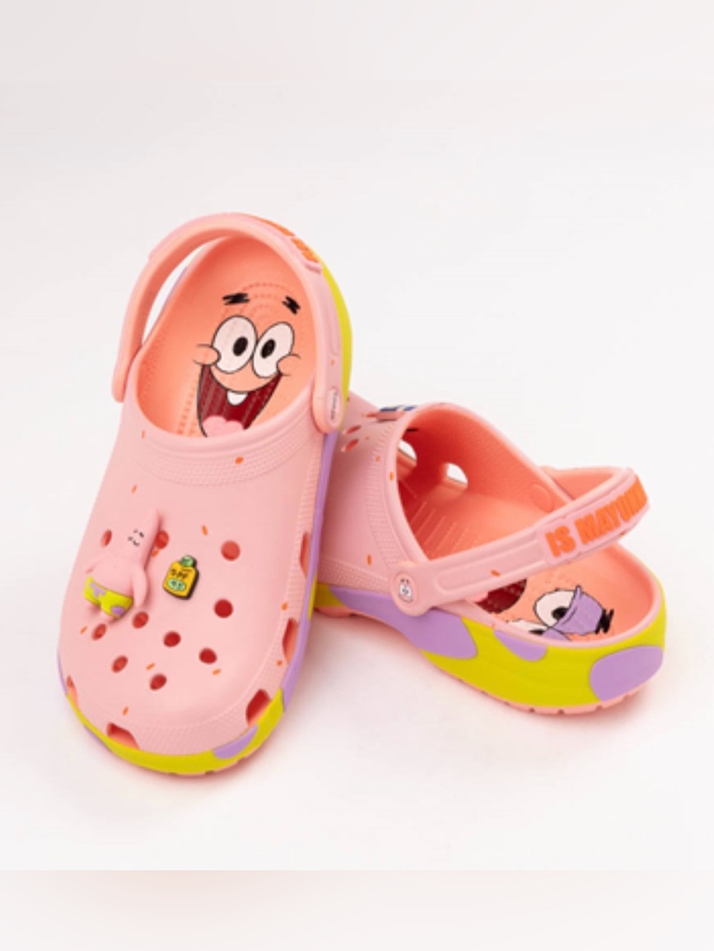 Men’s size 9 or women’s 11 Pink Cartoon Patrick X Crocs gently used